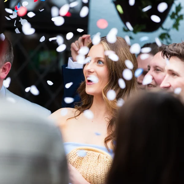 Wedding confetti reaction Essex