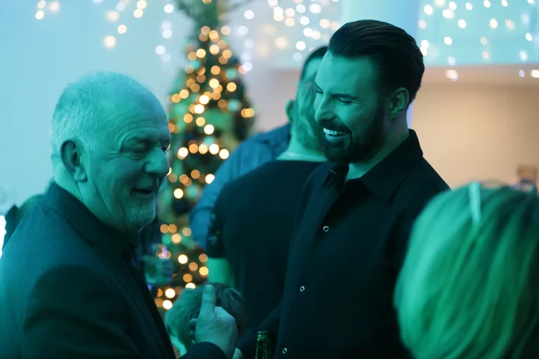 Panto star Rylan mingles with guests at corporate meet and greet