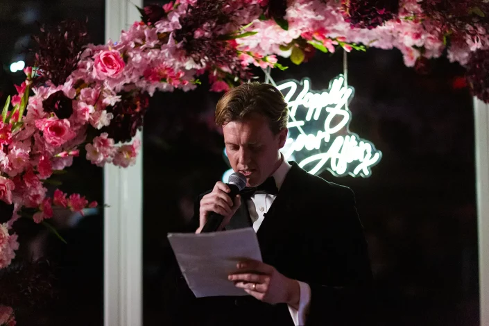 best man giving wedding speech roslin hotel
