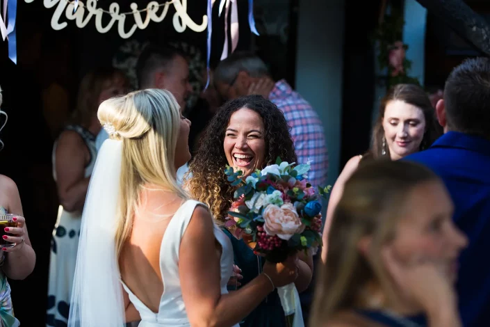 bride bouquet wedding reception guests