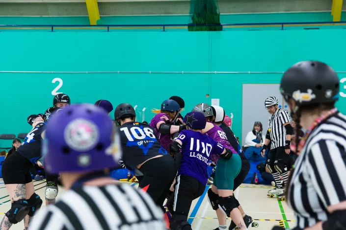 essex roller derby match action chelmsford