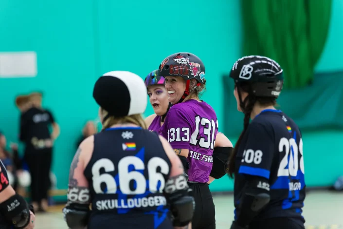 essex roller derby match action portrait