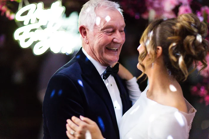 father and bride candid moment roslin hotel