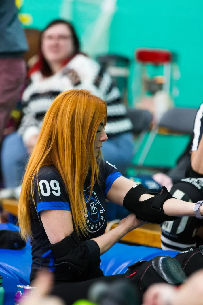 roller derby bench portrait sports event photography