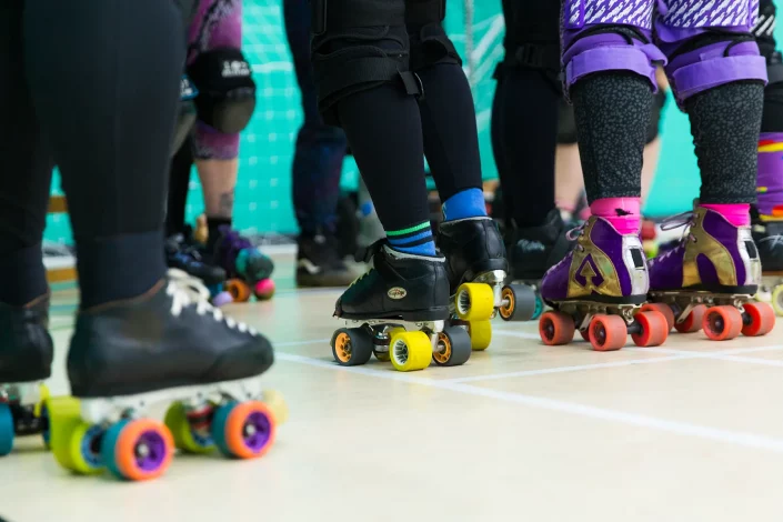 roller derby skates detail sports event photography