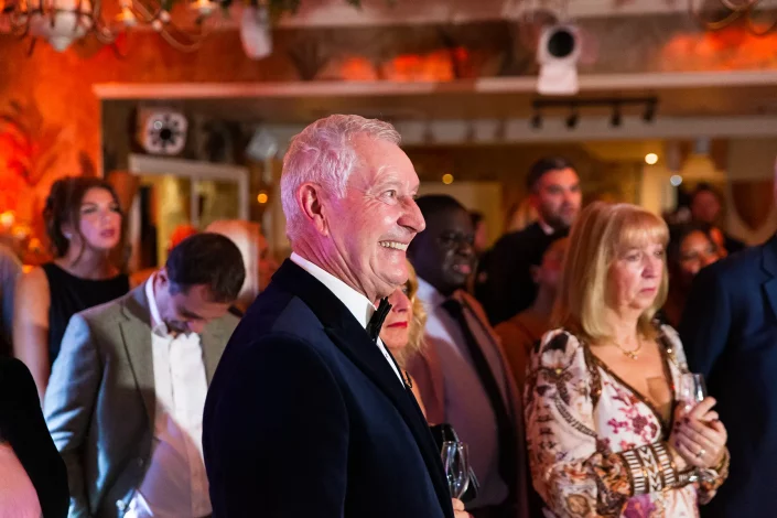 roslin hotel thorpe bay wedding photography guests watching speeches