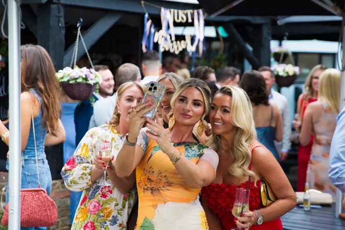 wedding reception bridesmaids group photo